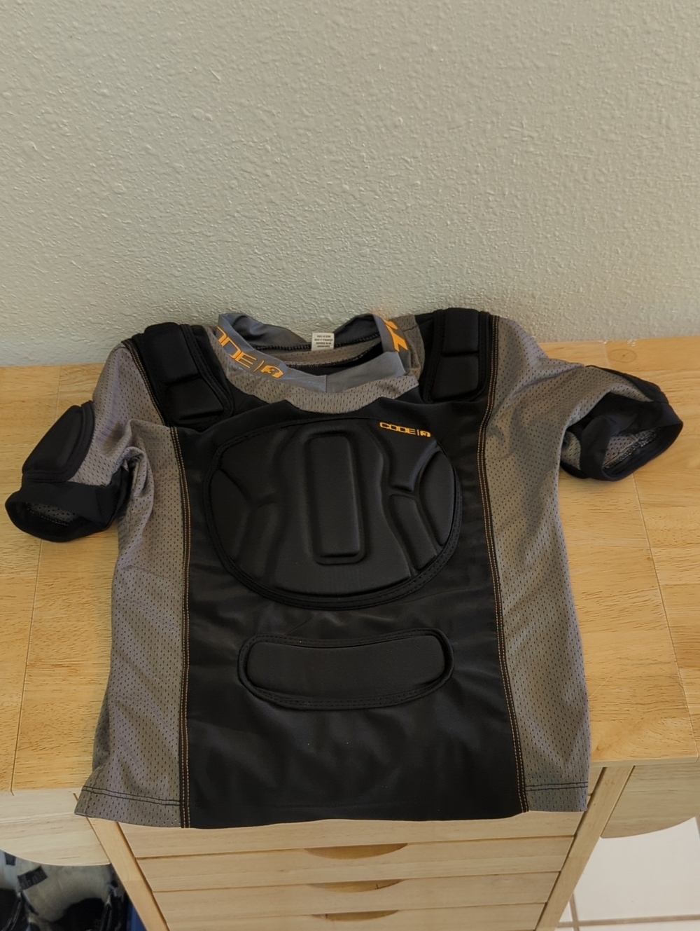 Boys Roller Protective Padded Compression Shirt in Gray and Black